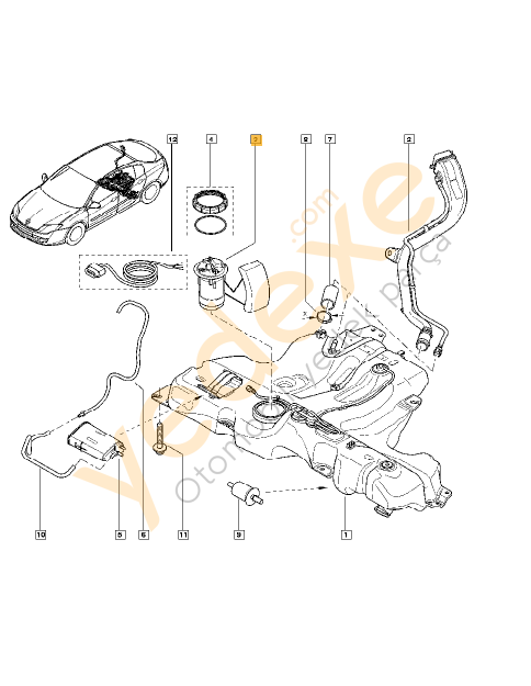 LAGUNA III 1.6 K4M Benzin Pompası (Depo Şamandıra)