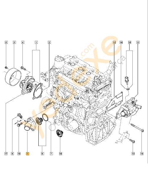 MEGANE IV DUSTER 1.6 H4M Termostat Kapağı 110611214R