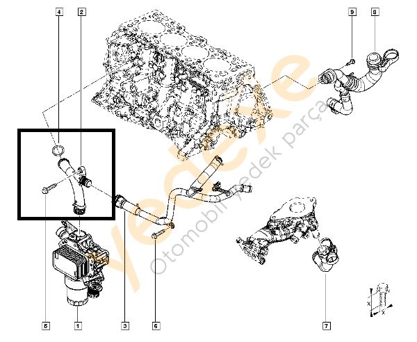 MEGANE IV SYMBOL II SANDERO II DUSTER II NİSSAN QASHQAİ Su Borusu (Yağ Soğutucu Ara Borusu)